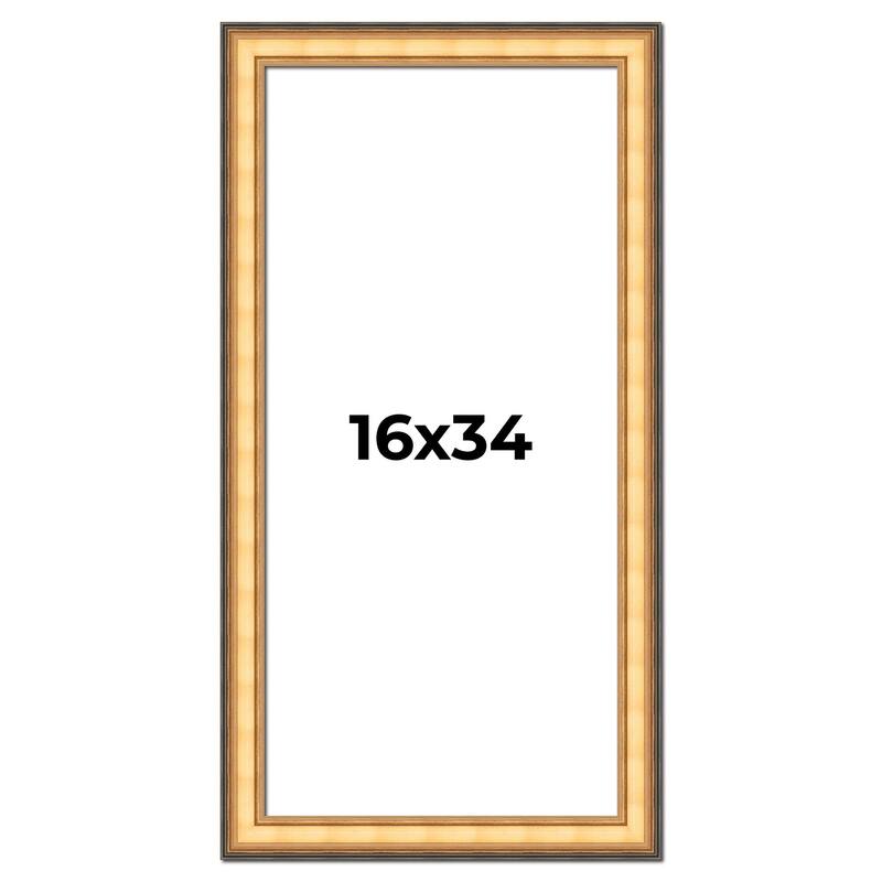 16x34 Frame Gold Plein Aire Solid Wood Picture Frame Width 2 Inches |