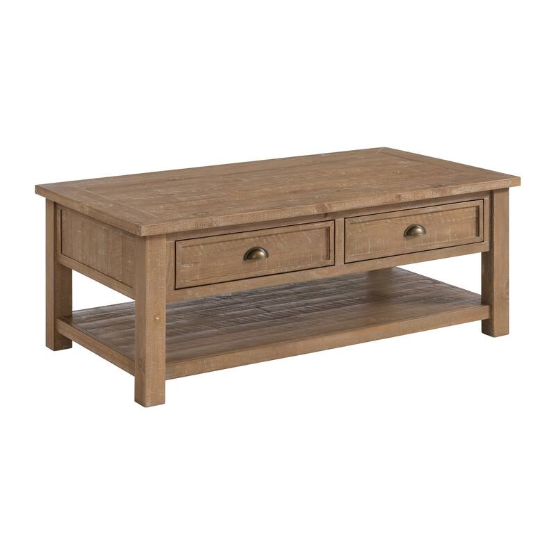 The Gray Barn Downington Solid Wood 2-Drawer Coffee Table