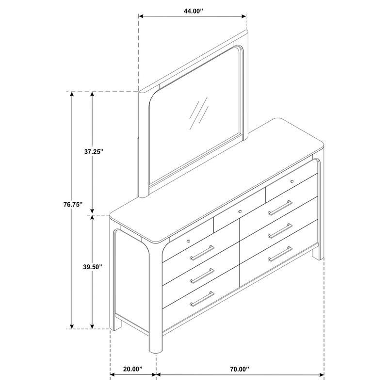 Solano 9-drawer Bedroom Dresser with Mirror Weathered Mango