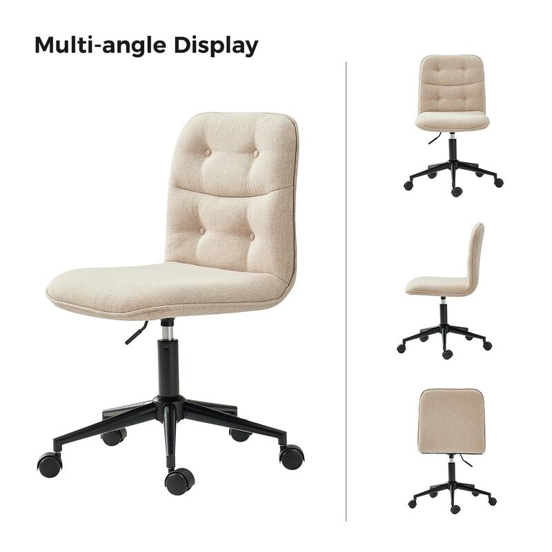 Klaus Upholstered Armless Swivel Task Chair with Tufted Back by HULALA HOME