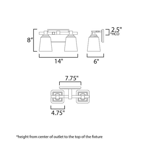 Maxim 21382CL Cubos 2 Light 14" Wide Vanity Light