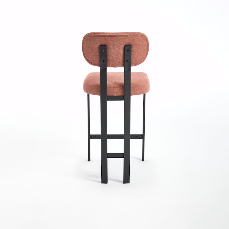 Bar Stools Set of 2, 26 Inch Modern Upholstered Fabric Counter Height Barstools