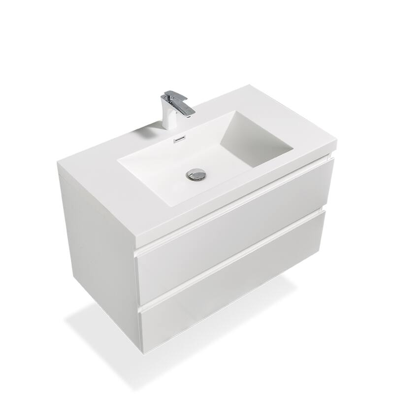 Floating Bathroom Vanity with Resin Top