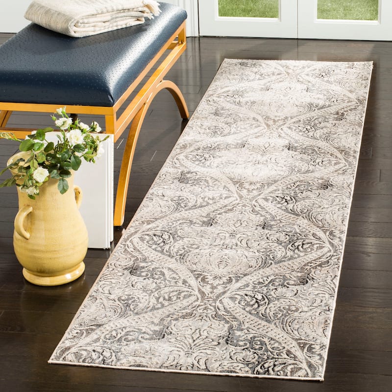 SAFAVIEH Vintage Boho Persian Siepie Oriental Polyester Rug with - 2'2" x 12' Runner - Grey/Charcoal