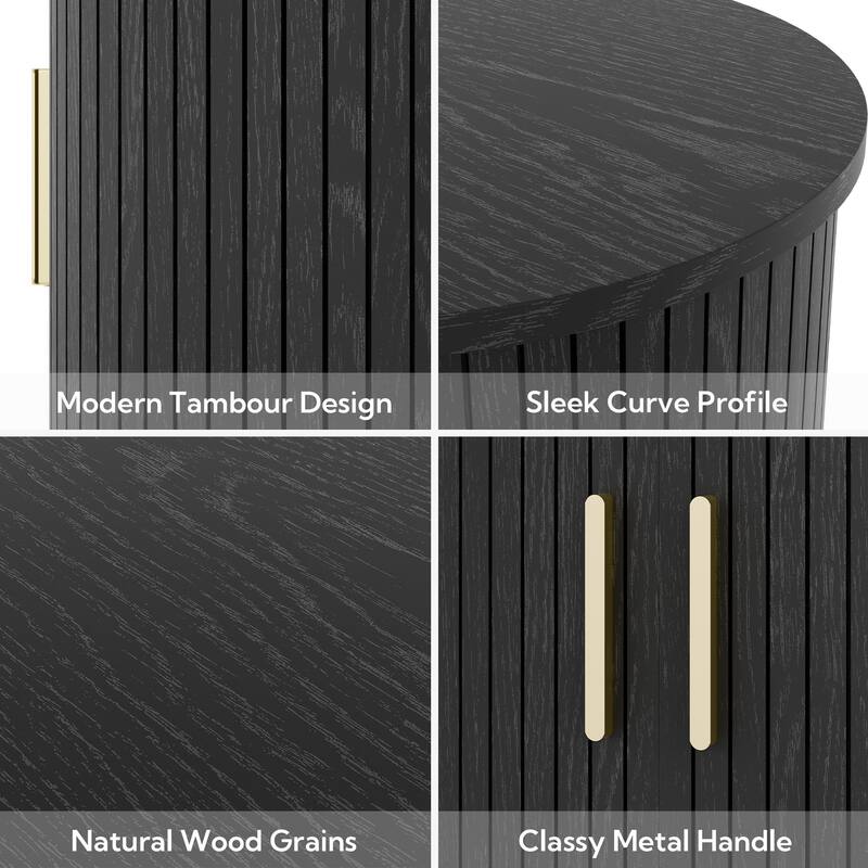 Tambour Nightstand with Storage