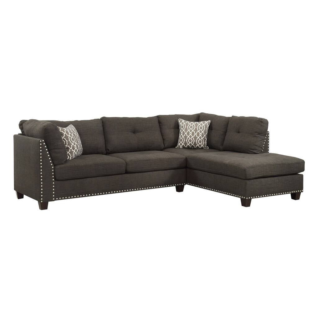 Anthony Charcoal Right-facing Sectional with Ottoman