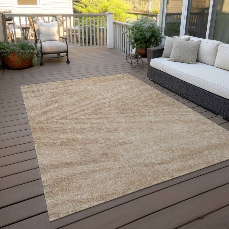 Machine Washable Indoor/ Outdoor Chantille Chevron Modern Rug - Khaki - 8' x 10'