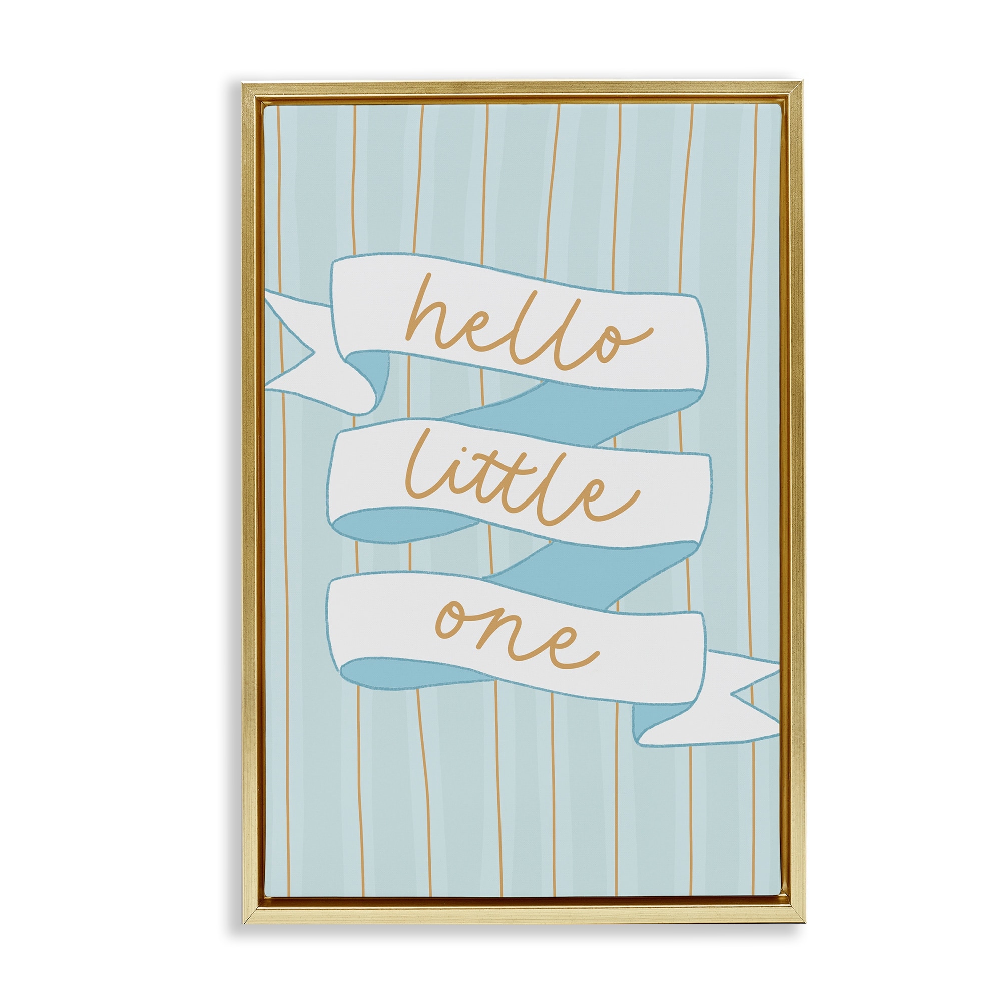 Stupell Blue Hello Little One Framed Floater Canvas Wall Art Design By Amanda Houston