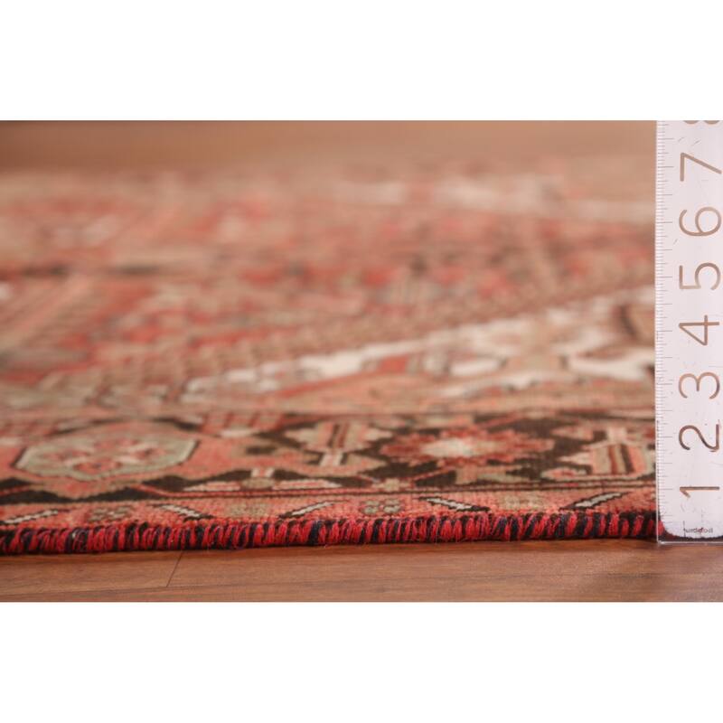 Hand Knotted Oriental 100% Wool Carpet Traditional Medallion Oranges & Rust Heriz Area Rug - 9' 5'' X 6' 5''