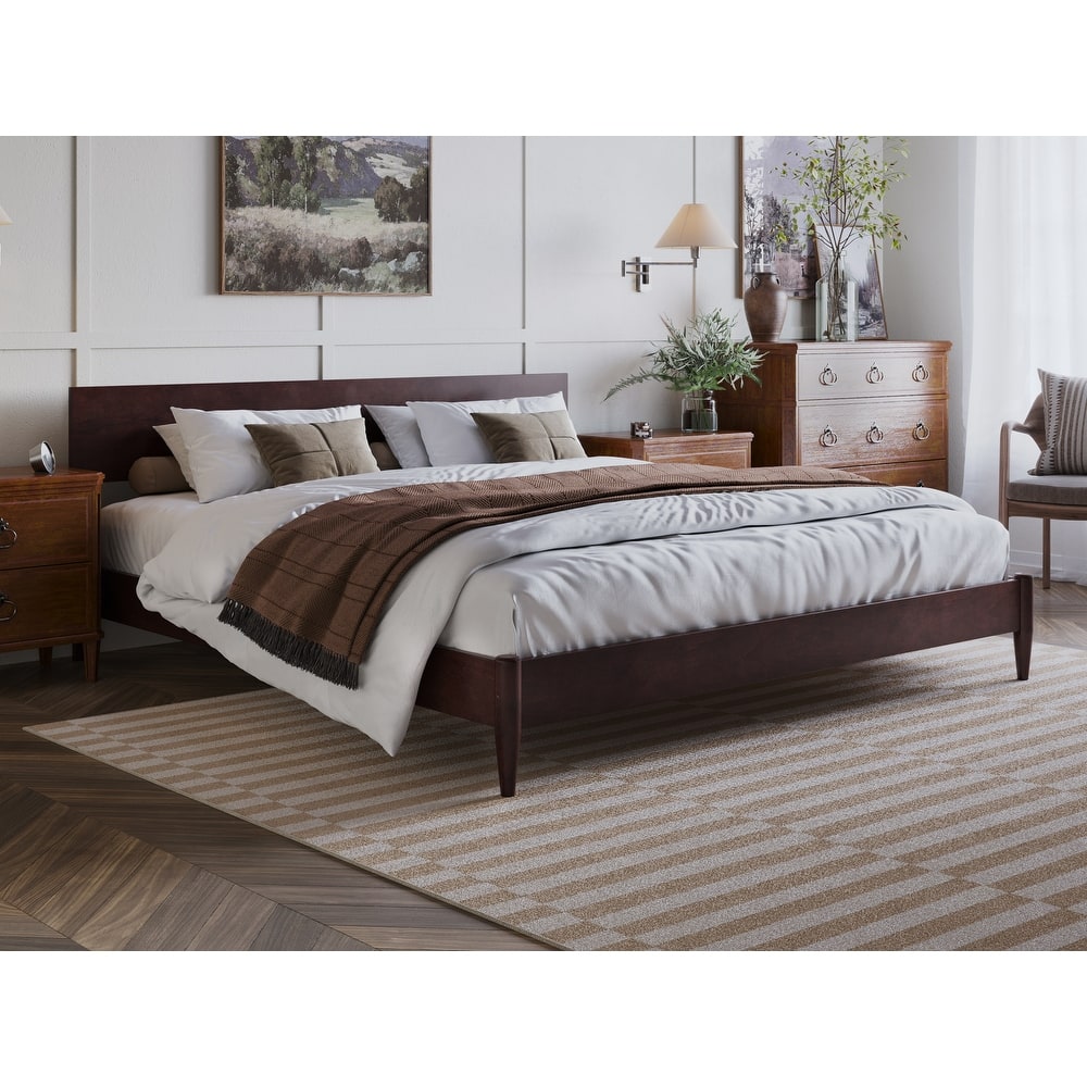 Aria Solid Wood Modern Low Profile Platform Bed