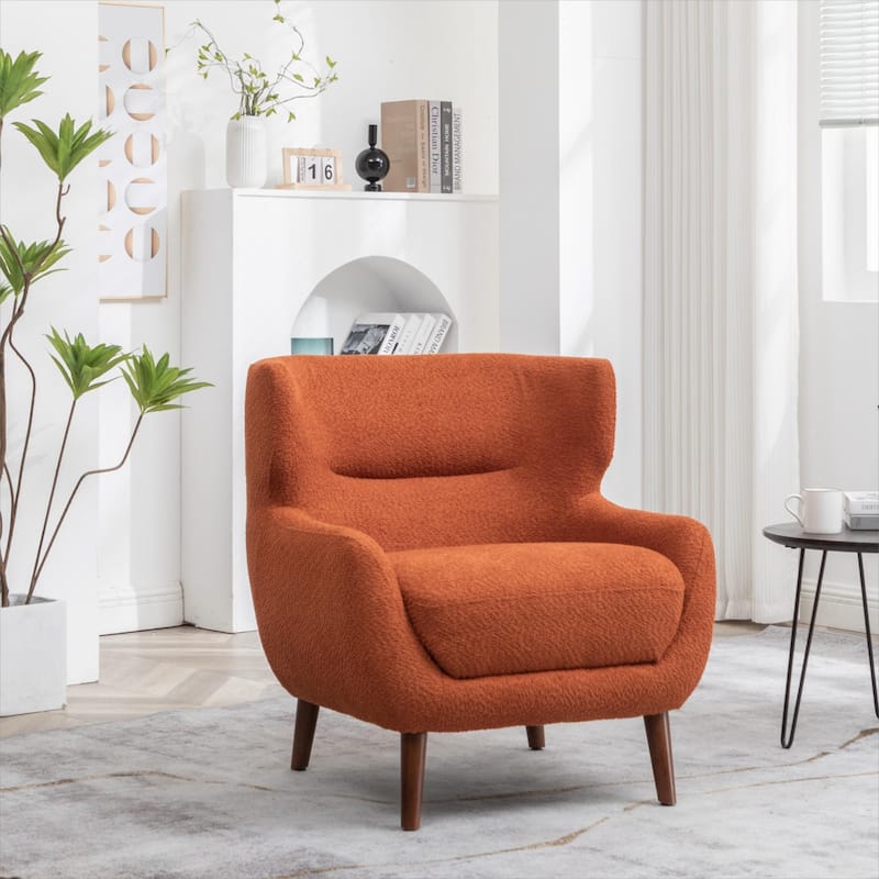 XINMICS Tufted Accent Chair, Wingback Upholstered Armchair for Living Room, Bedroom, Set of 1