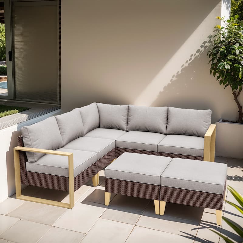 Gymojoy Outside Patio Conversation Set - Brown - Beige