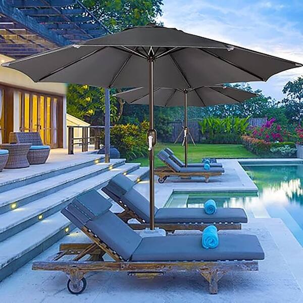 blissun 9' outdoor aluminum patio umbrella Blissun 9' Outdoor Patio Umbrella, Outdoor Table Umbrella,Grey - Bed Bath &  Beyond