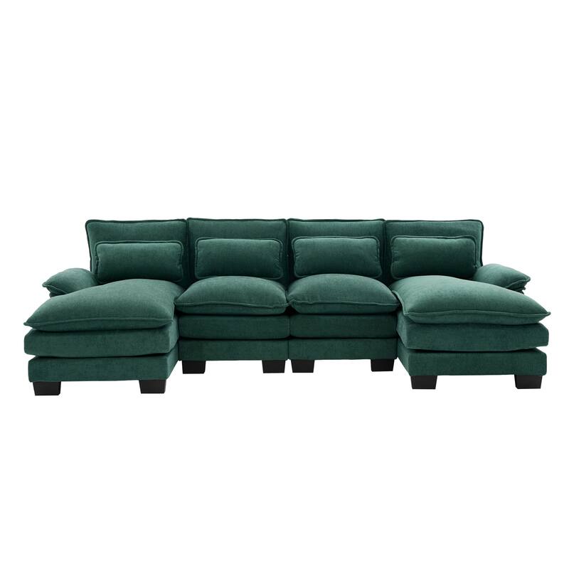 GDFStudio - U Shaped 110" Chenille Modular Cloud Sectional Couches