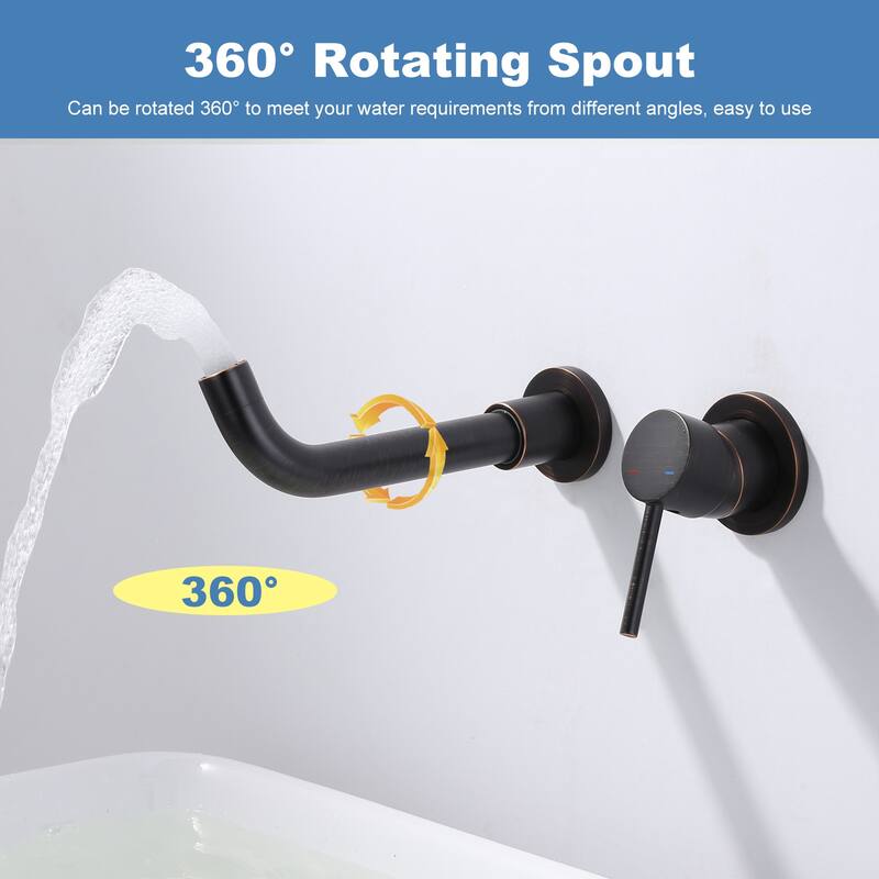 WOWOW Wall Mount Single Handle Bathroom Faucet