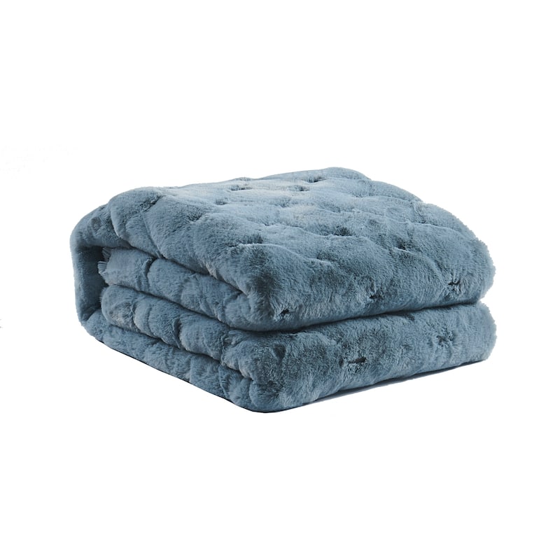Christmas jacquard imitativerabbit fauxfur throw 50"x60"