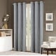 preview thumbnail 7 of 23, Bexley Foil Print Leaves Window Curtain Set Grey