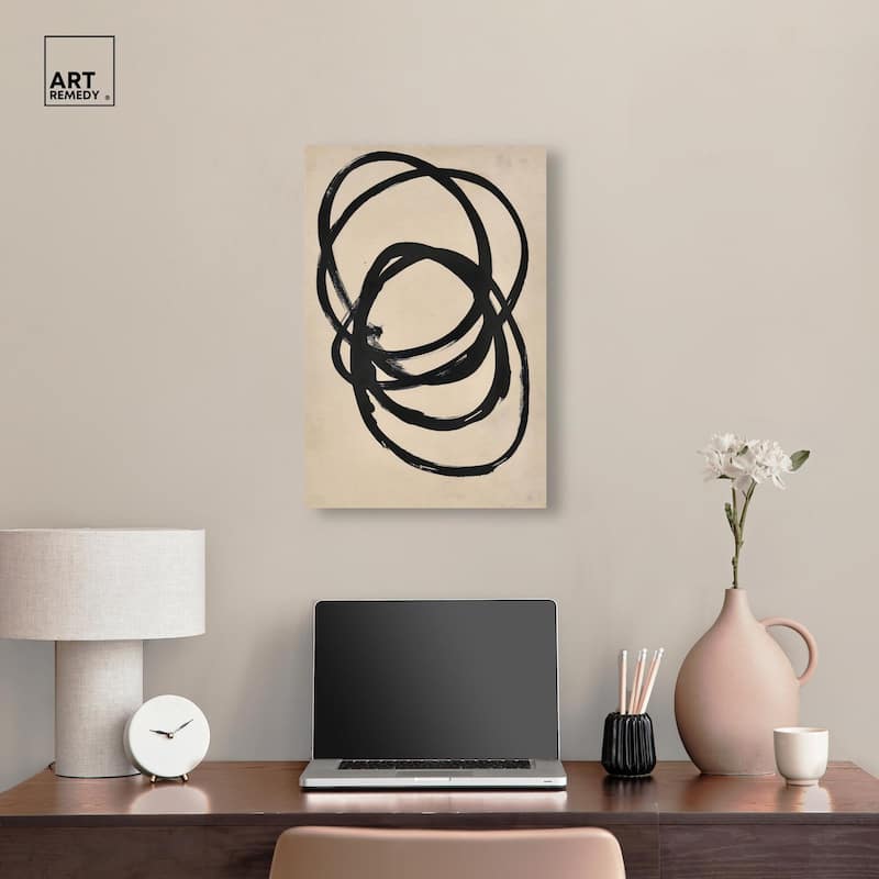 Beige Black II Canvas by Art Remedy, Gallery Wrapped