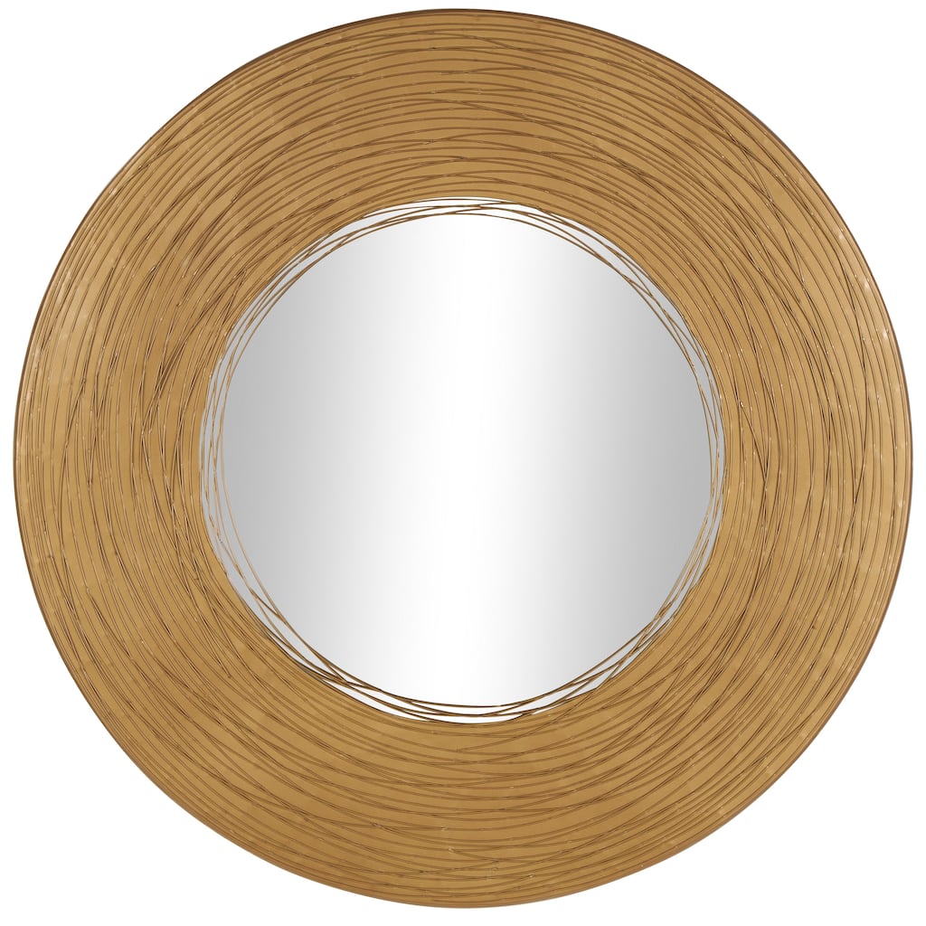 Metal Abstract Wall Mirror with Overlapping Wire Rings - Gold - Roche River Decor