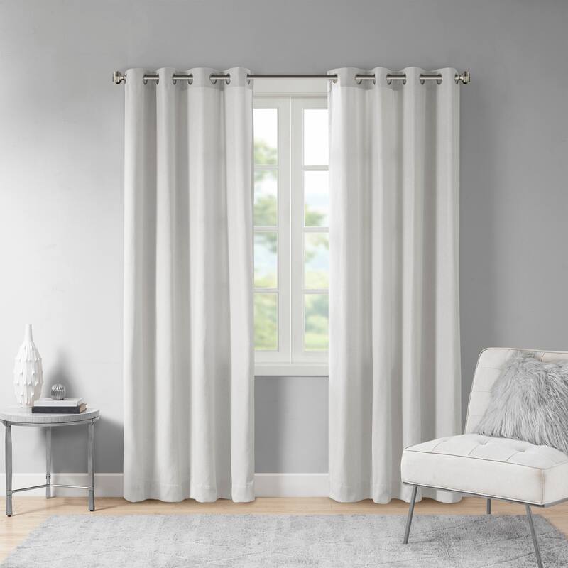 Madison Park Oslow Solid Piece Dyed Grommet Top Single Curtain Panel