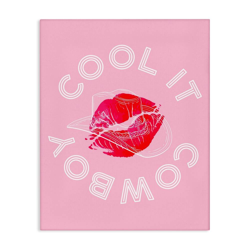 Stupell Cool It Cowboy with Kiss Canvas Wall Art Design By Lil' Rue