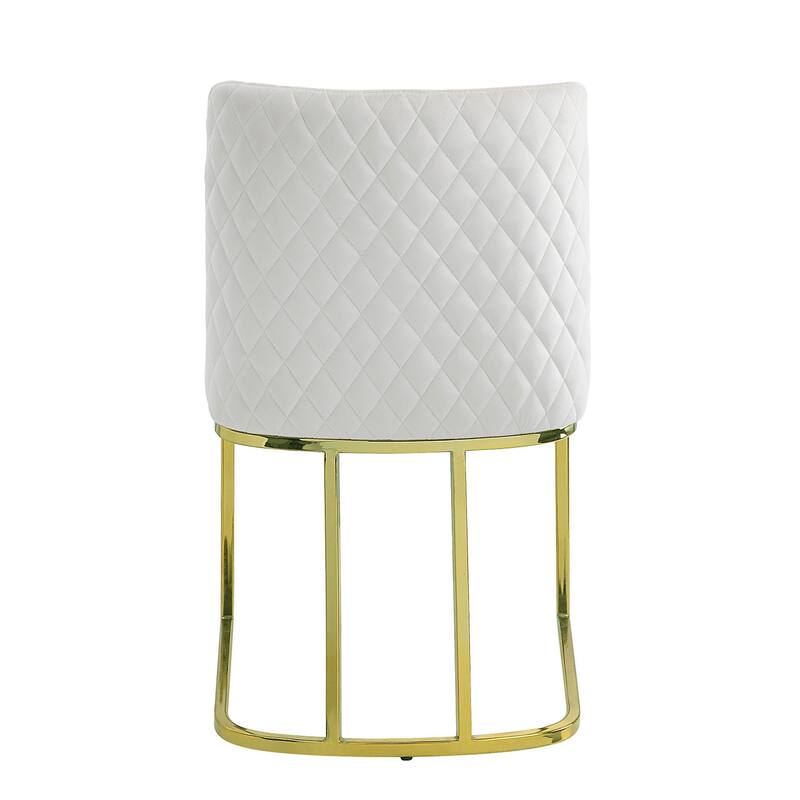 Zazie White Velvet & Gold Finish Side Chair (Set of 2)