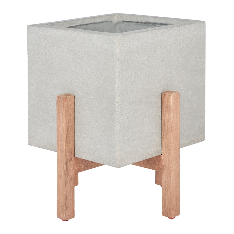 SAFAVIEH Outdoor Nynne Concrete Planter - 14Wx14Dx18H