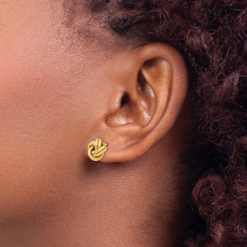 Curata 14k Polished 8.75mm Love Knot Post Earrings