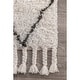 preview thumbnail 3 of 14, Nuloom Hand-knotted Moroccan Trellis Natural Shag Wool Rug