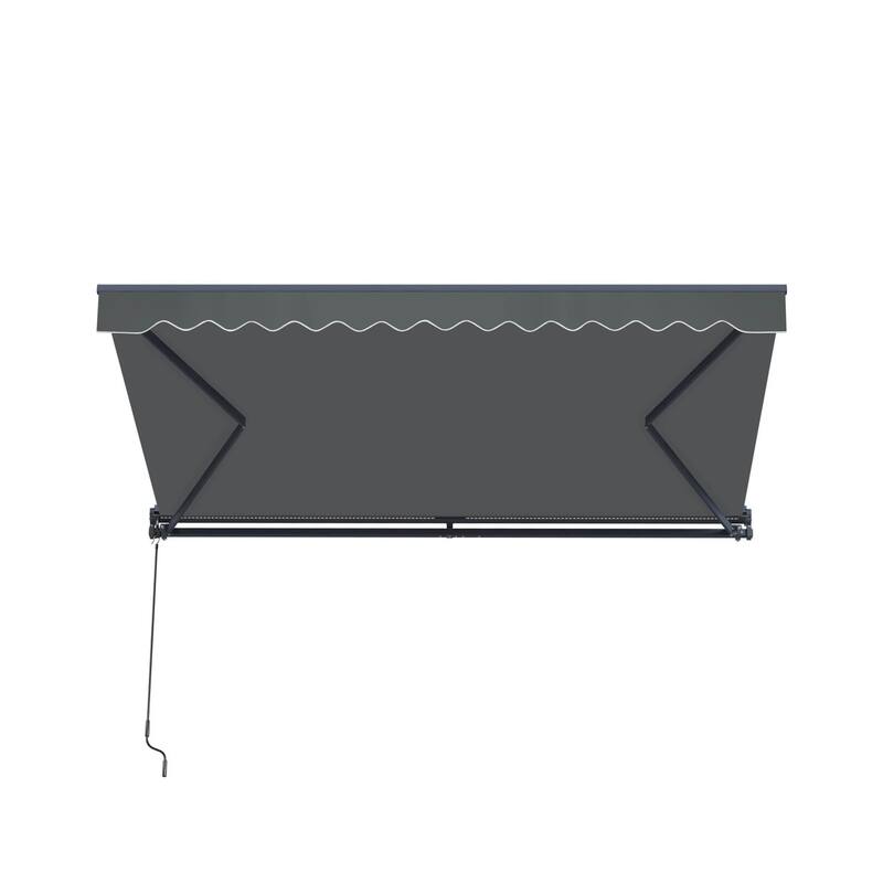 ALEKO Moroccan Semi-Cassette Motorized Patio Awning - Charcoal Gray - 12 x 10 Feet