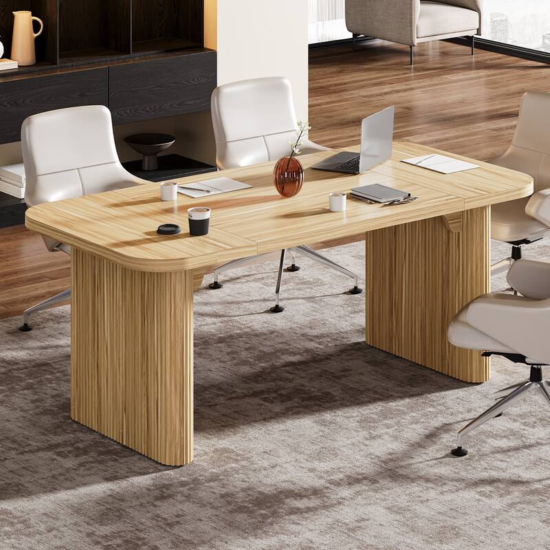 Large Wood Executive Desk, Modern Computer Desk, Home Office Workstation Boss Desk