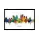 preview thumbnail 10 of 13, iCanvas "Dayton Ohio Skyline" by Michael Tompsett Framed Ebony - 18x26