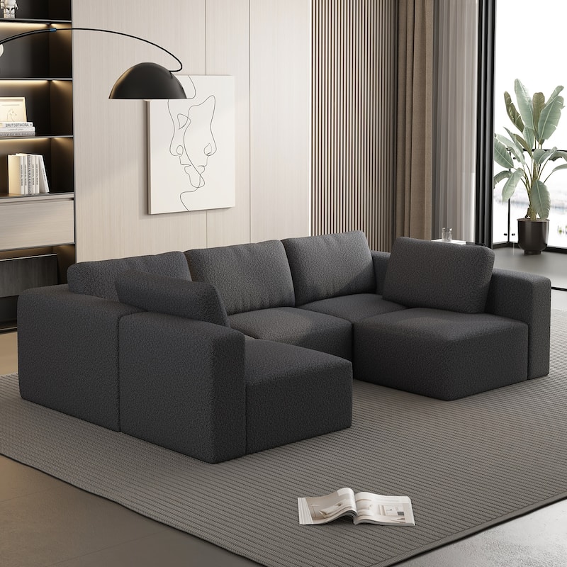 104.32*70.86" Modular U-shaped Sectional Sleeper Sofa Couch