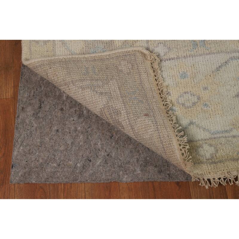 Earth Tone Oushak Indian Area Rug Handmade Bedroom Wool Carpet - 6'2" x 8'8"