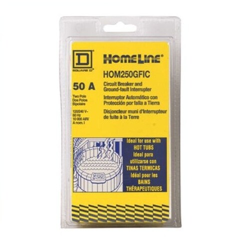 Square D Hom250gficp Double Pole Ground Fault Circuit Breaker 50 Amp
