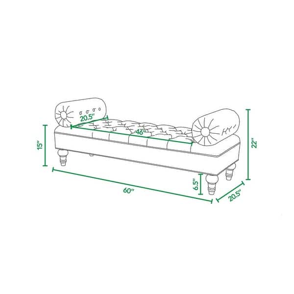 dimension image slide 1 of 2, Lewis Bolster Arm Entryway Bench