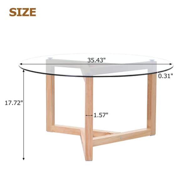 Table Easy Assembly with Tempered Glass Top and Sturdy Wood Base - Bed ...