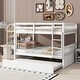 preview thumbnail 1 of 22, Full Over Full Rubber Wood Bunk Bed with Trundle(Twin),Convertible to 2 Full Size Beds White