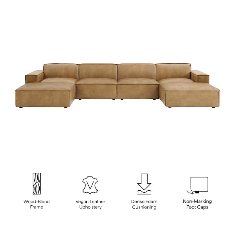 Restore 6-Piece Vegan Leather Modular Sectional Sofa