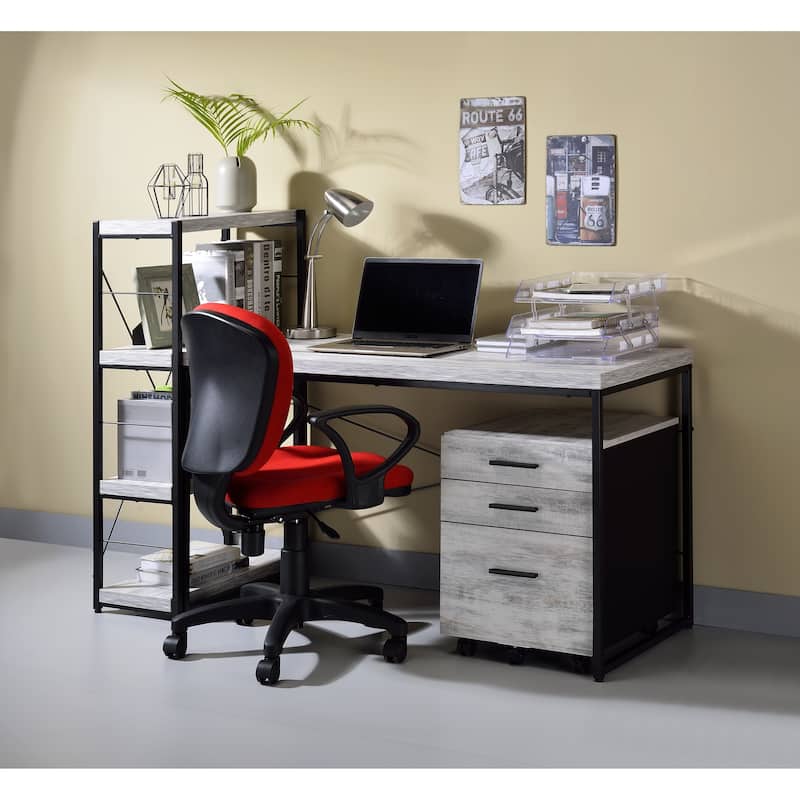 Bob Antique White & Black Finish Writing Desk
