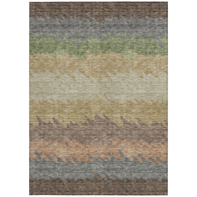 HomeRoots Striped Transitional Rectangle Outdoor Rug