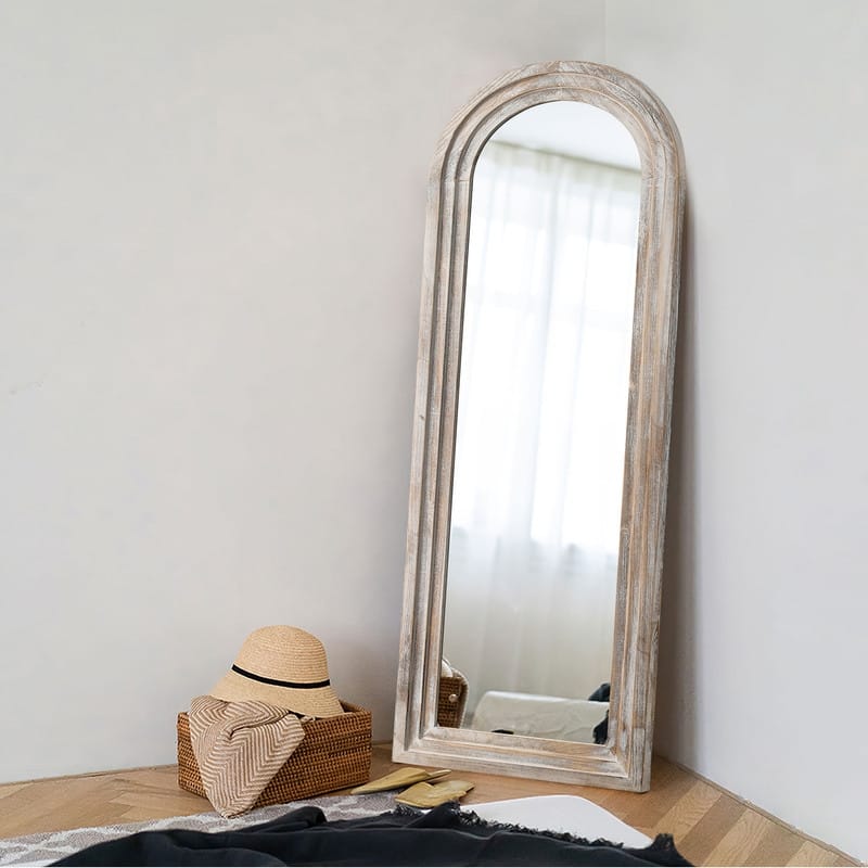 Classic Arched Solid Wood Framed Full Length Mirror