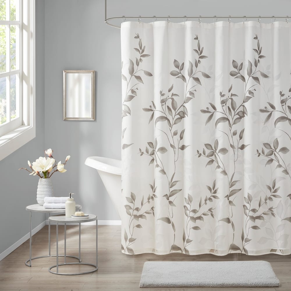 Madison Park Cecily Burnout Printed Shower Curtain
