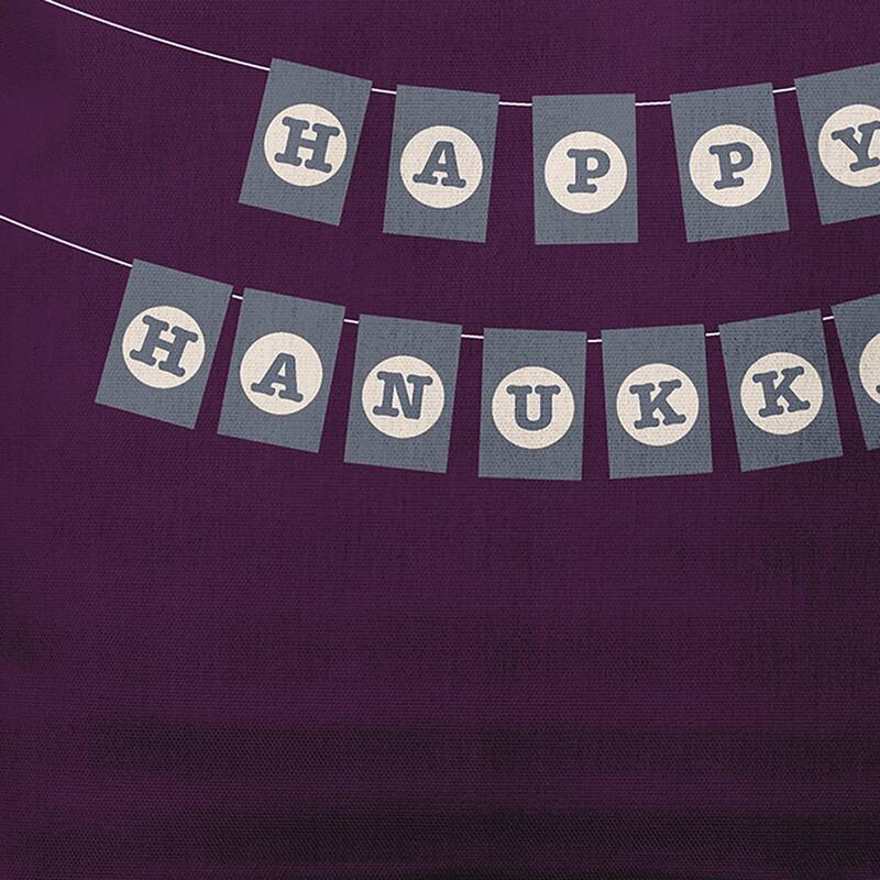 Banner Day Happy Hanukkah Indoor/Outdoor Throw Pillow