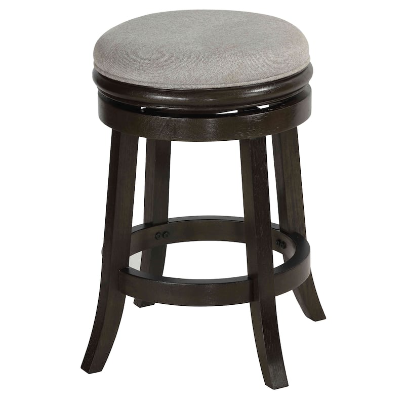 Cortesi Home Clyffe Grey Backless Solid Wood Swivel Stool - Counter Height/Bar Height/Counter Height - 23-28 in.