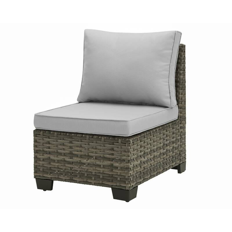 6 Pieces Patio Rattan Conversation Furniture Set with Coffee Table