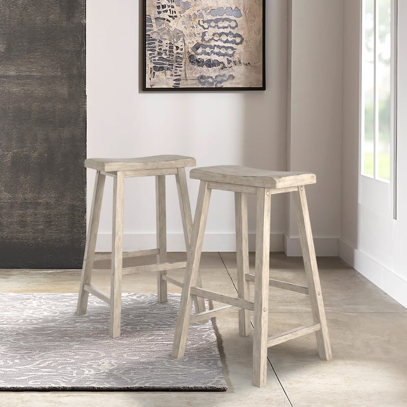 Cadiz Saddle Seat 29" Bar Height Backless Stools (Set of 2)