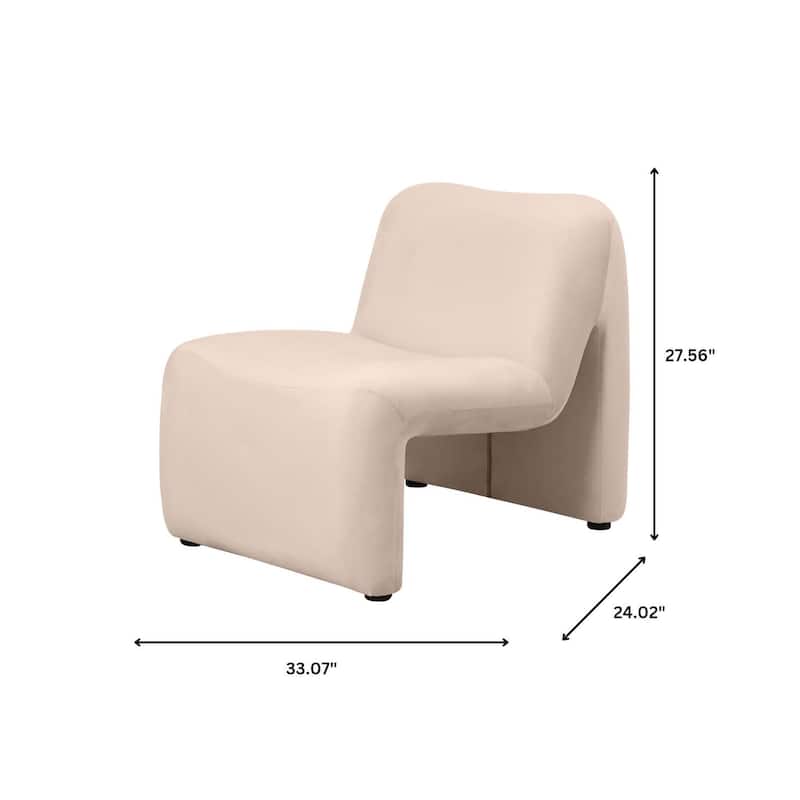 KLYX Modern Armless Accent Chair in Velvet or Boucle Upholstery with Plush Foam Cushioning for Home Office, Living Rooms and Bed