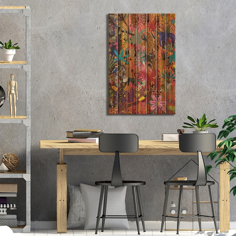 Welcome To Paradise Print On Wood by Magali Modoux - Multi-Color