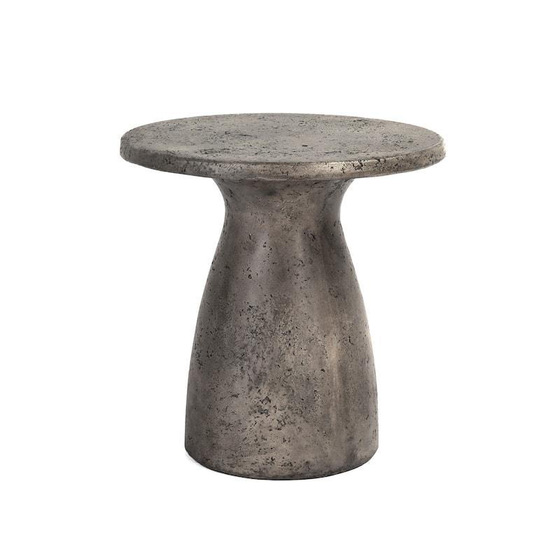 Classic Home Collins 16-inch Concrete Outdoor Accent Table - Dark Grey